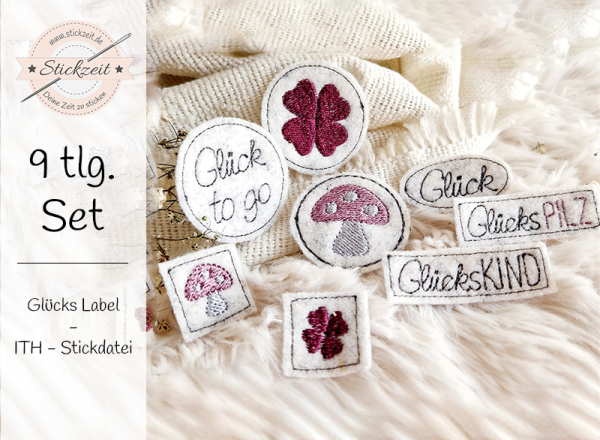 Glücks Label - ITH-Stickdatei